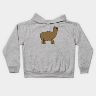 Cute Kawaii Alpaca - Brown Kids Hoodie